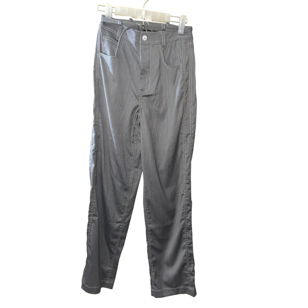C/MEO COLLECTIVE Capable Pant Grey Marle Contrast Stitch Straight Leg Womens XS